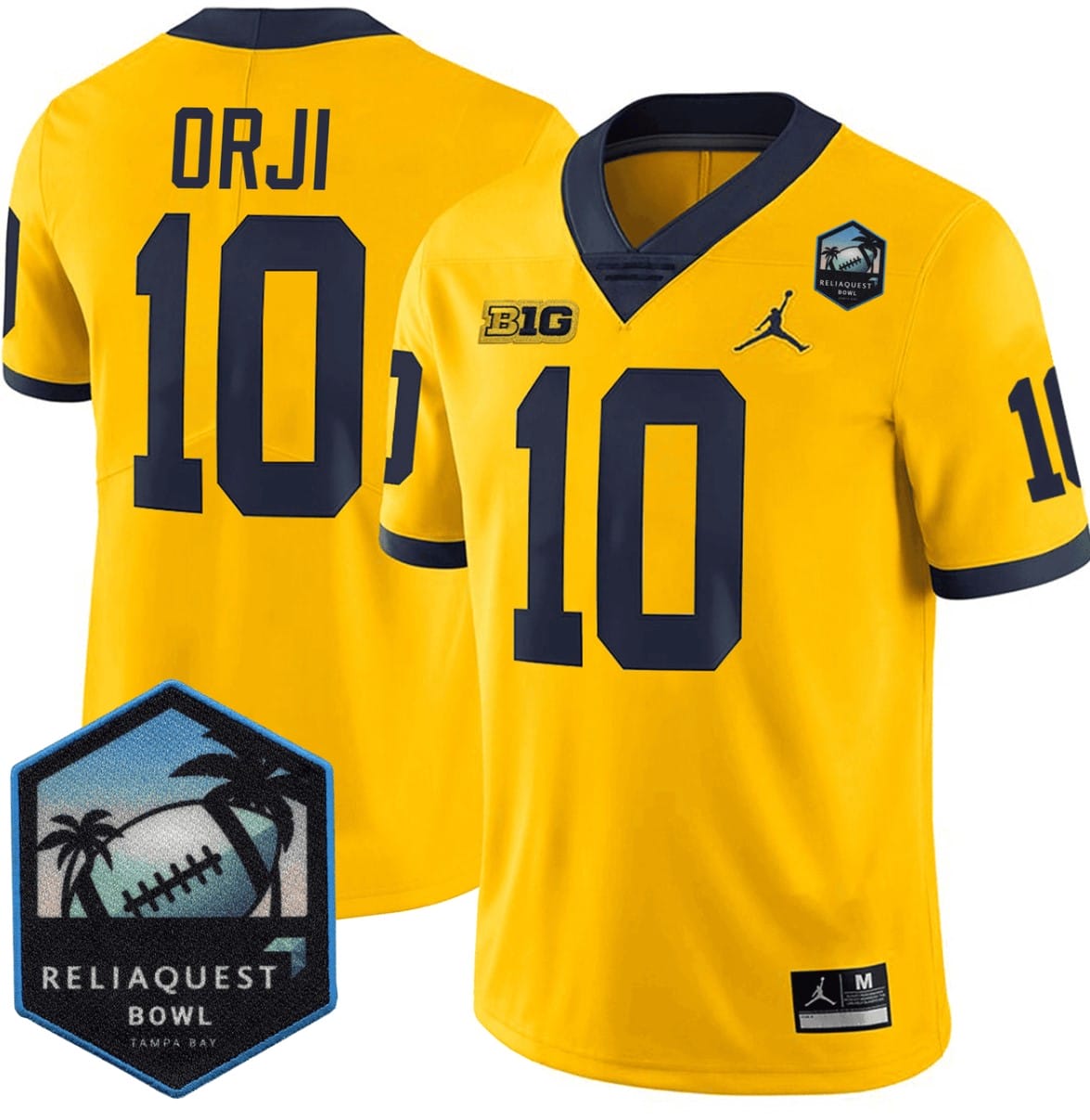 Alex Orji Jersey #10 Michigan Wolverines ReliaQuest Bowl Patch Stitched Football - Image 2