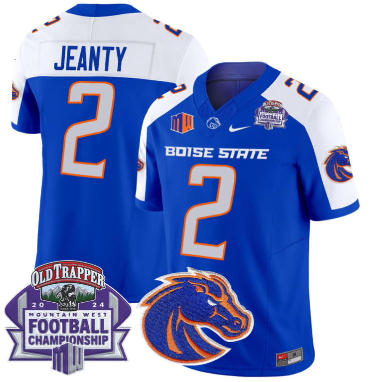 Ashton Jeanty Jersey #2 Boise State Broncos 2024 Championship Stitched Football - Image 3