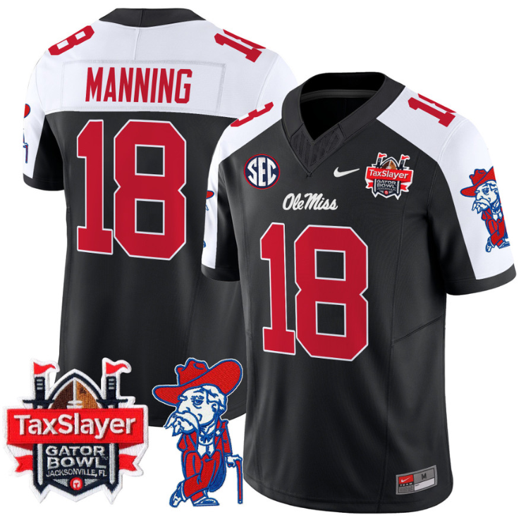 Archie Manning Jersey #18 Ole Miss Rebels 2025 Gator Bowl Patch Stitched Football - Image 7