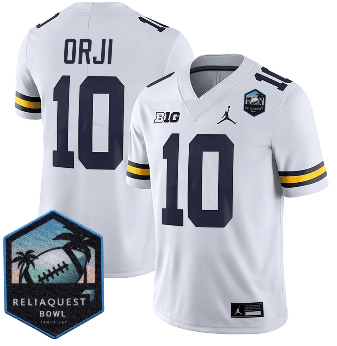 Alex Orji Jersey #10 Michigan Wolverines ReliaQuest Bowl Patch Stitched Football - Image 3