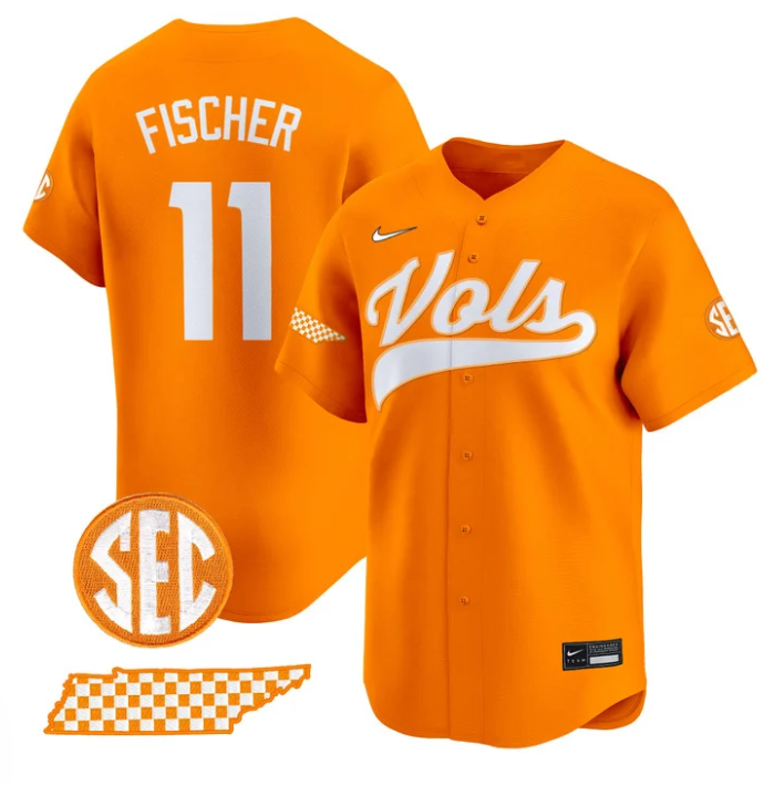 Andrew Fischer Jersey #11 Tennessee Vols 2025 Premier Limited Stitched Baseball