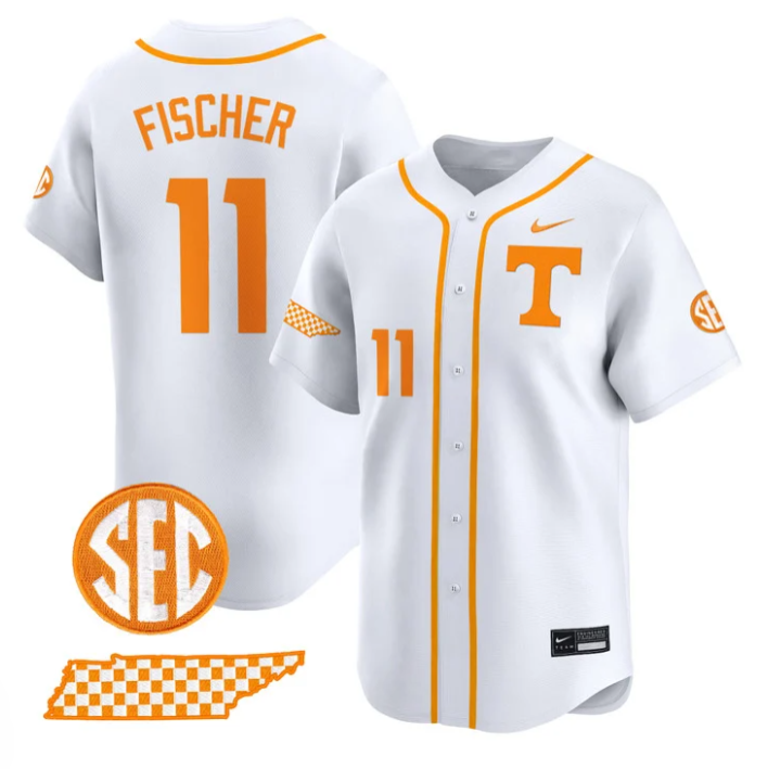 Andrew Fischer Jersey #11 Tennessee Vols 2025 Premier Limited Stitched Baseball - Image 2