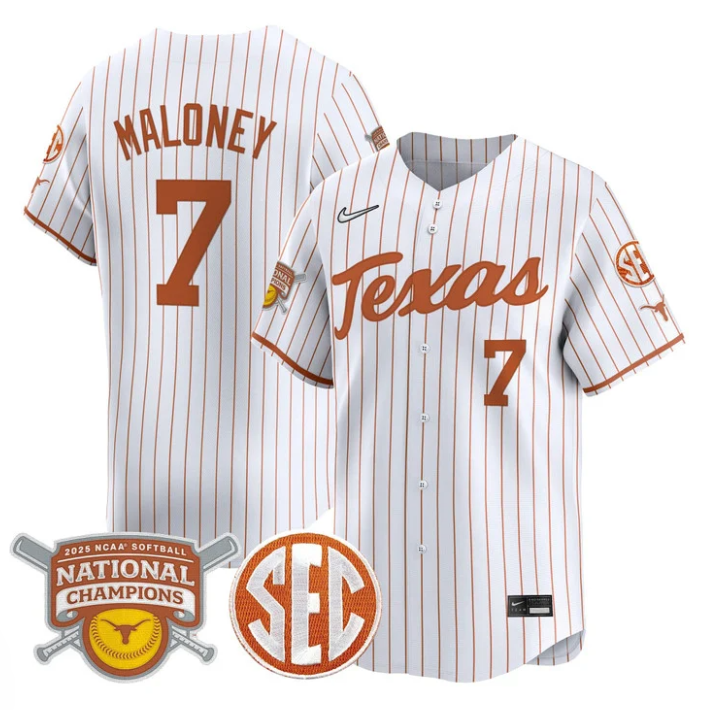 Ashton Maloney Jersey #7 Texas Longhorns 2025 National Champions Stitched Baseball - Image 4