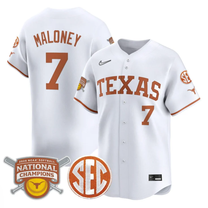 Ashton Maloney Jersey #7 Texas Longhorns 2025 National Champions Stitched Baseball - Image 3