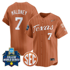 Ashton Maloney Jersey #7 Texas Longhorns 2025 World Series Stitched Baseball