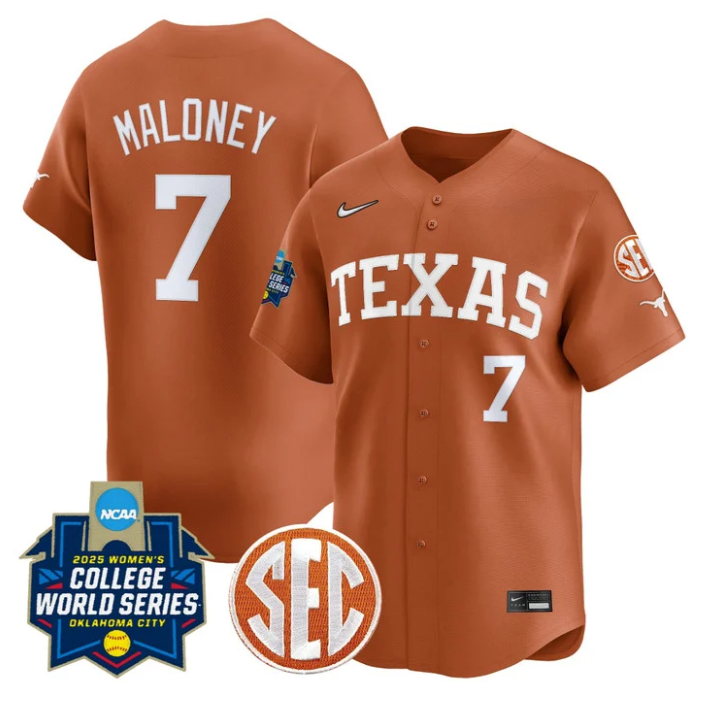 Ashton Maloney Jersey #7 Texas Longhorns 2025 World Series Stitched Baseball - Image 2
