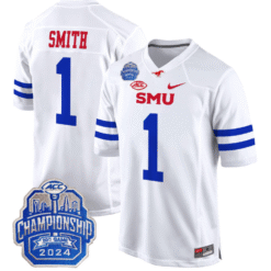 Alternative view of Brashard Smith Jersey #1 SMU Mustangs 2024 ACC Championship Patch V2 Stitched Football