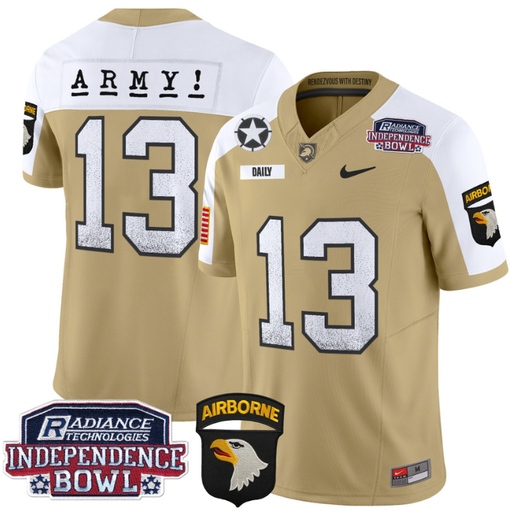 Bryson Daily Jersey #13 Army Black Knights Independence Bowl Patch Stitched Football - Image 4