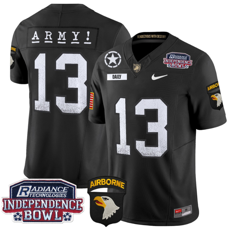 Bryson Daily Jersey #13 Army Black Knights Independence Bowl Patch Stitched Football - Image 5