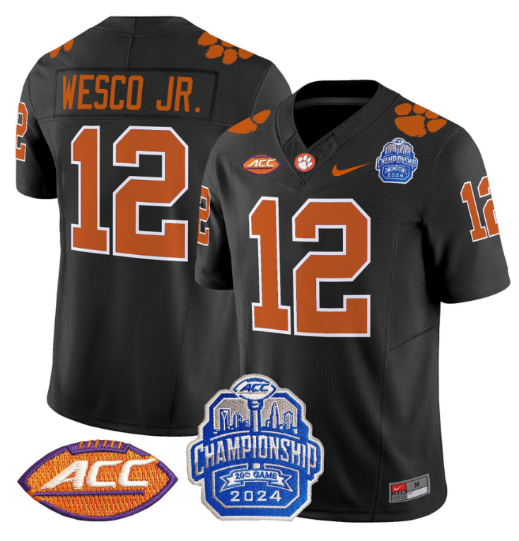 Bryant Wesco Jr Jersey #12 Clemson Tigers 2024 ACC Championship Stitched Football - Image 5
