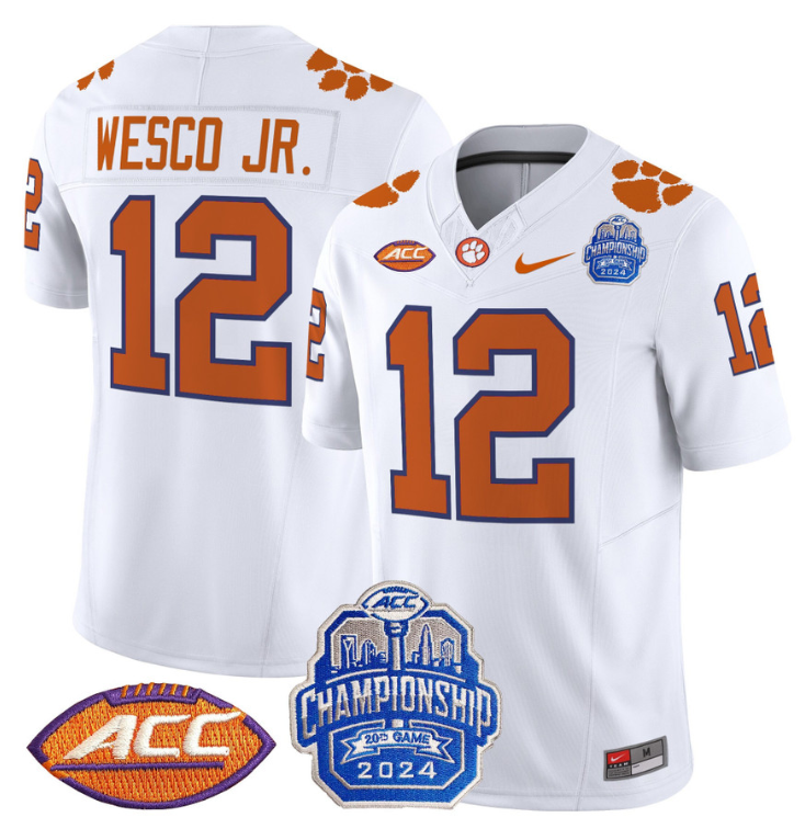 Bryant Wesco Jr Jersey #12 Clemson Tigers 2024 ACC Championship Stitched Football - Image 2