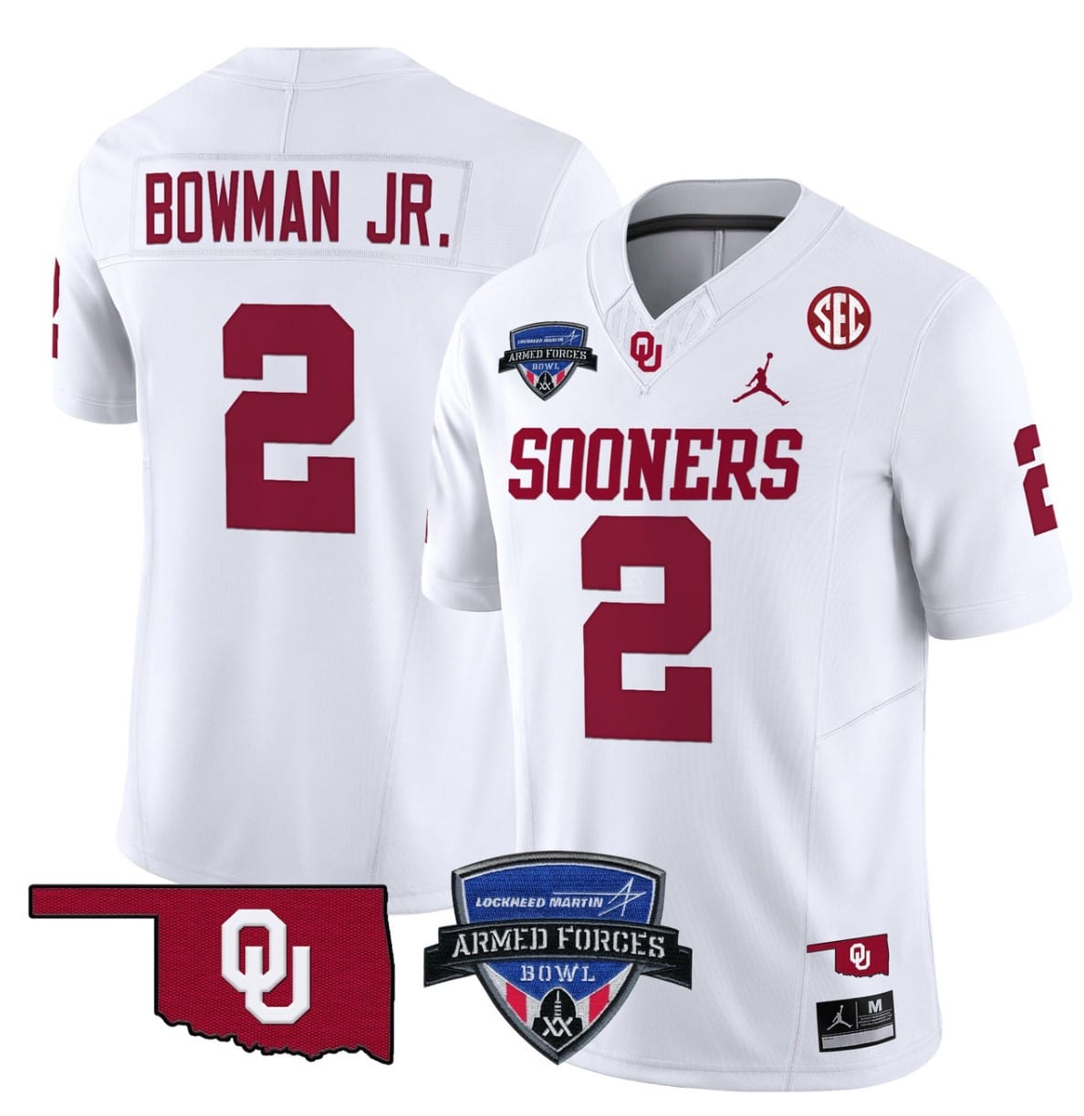 Billy Bowman Jr Jersey #2 Oklahoma Sooners 2025 Armed Forces Bowl Patch Football Stitched - Image 2