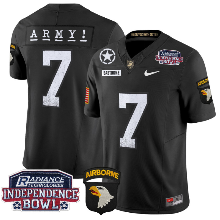 Bastogne Jersey #7 Army Black Knights Independence Bowl Patch Stitched Football - Image 4