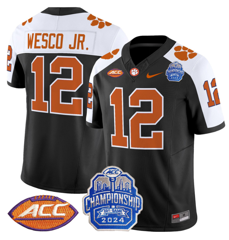 Bryant Wesco Jr Jersey #12 Clemson Tigers 2024 ACC Championship Stitched Football