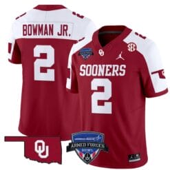 Billy Bowman Jr Jersey #2 Oklahoma Sooners 2025 Armed Forces Bowl Patch Football Stitched