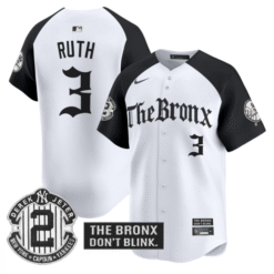 Babe Ruth Jersey #3 Yankees The Bronx Gothic Ink Drop Edition Stitched Baseball