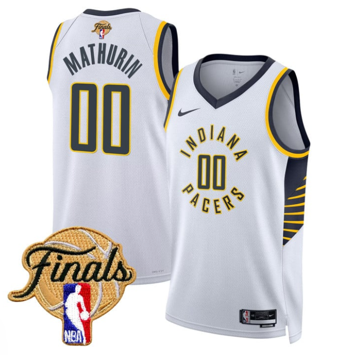 Bennedict Mathurin Jersey #00 Indiana Pacers 2025 Finals Swingman 24-25 City Stitched Basketball - Image 2