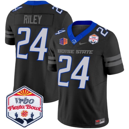 Dylan Riley Jersey #24 Boise State Broncos 2025 Fiesta Bowl Patch Stitched Football