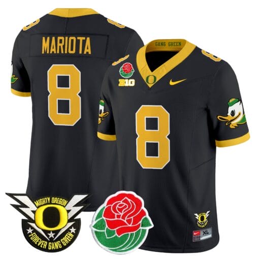 Marcus Mariota Jersey #8 Oregon Ducks 2025 Rose Bowl Game Patch Vapor Stitched Football - Image 6