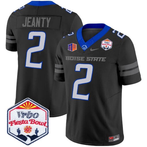 Ashton Jeanty Jersey #2 Boise State Broncos 2025 Fiesta Bowl Patch Stitched Football