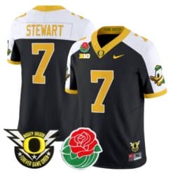Evan Stewart Jersey #7 Oregon Ducks 2025 Rose Bowl Game Patch Vapor Stitched Football