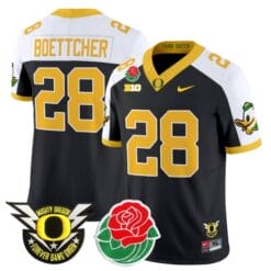 Bryce Boettcher Jersey #28 Oregon Ducks 2025 Rose Bowl Game Patch Vapor Stitched Football
