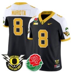 Marcus Mariota Jersey #8 Oregon Ducks 2025 Rose Bowl Game Patch Vapor Stitched Football