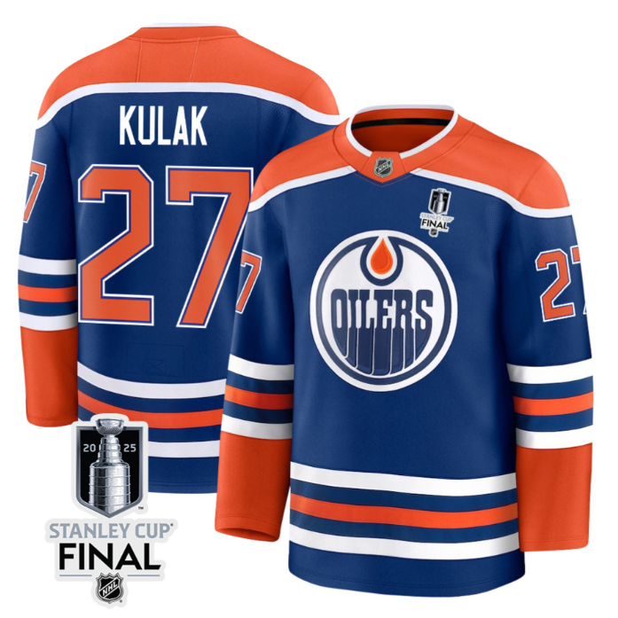Brett Kulak Jersey 27 Edmonton Oilers 2025 Stanley Cup Final Home Breakaway Stitched Hockey - Image 2
