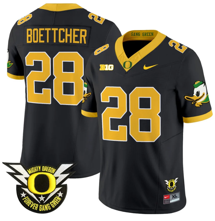 Bryce Boettcher Jersey #28 Oregon Duck Forever Gang Green Stitched Football - Image 6