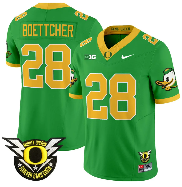 Bryce Boettcher Jersey #28 Oregon Duck Forever Gang Green Stitched Football - Image 3