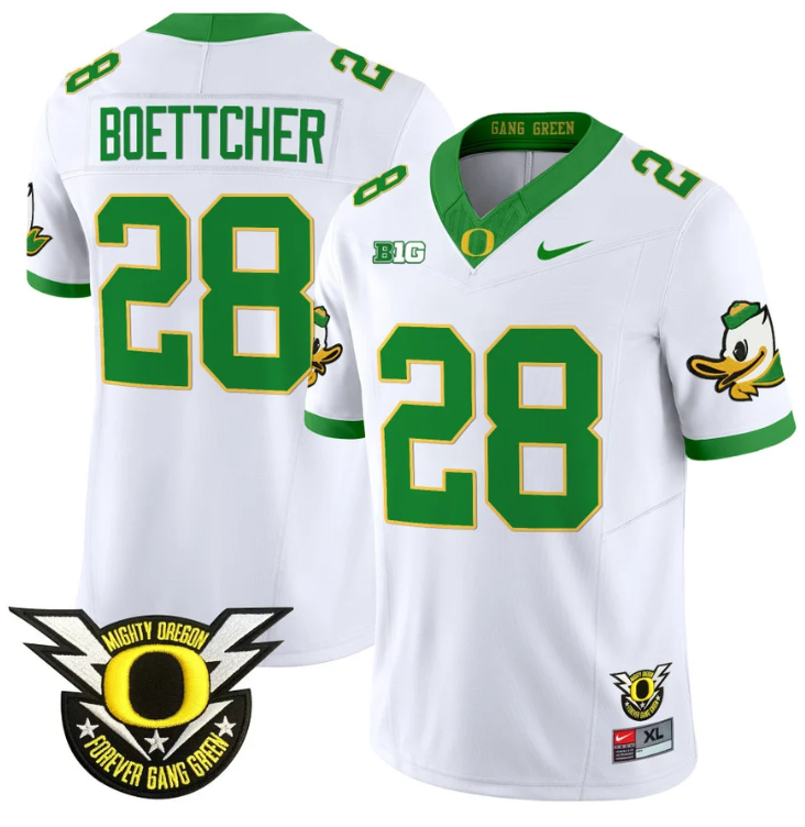 Bryce Boettcher Jersey #28 Oregon Duck Forever Gang Green Stitched Football - Image 2