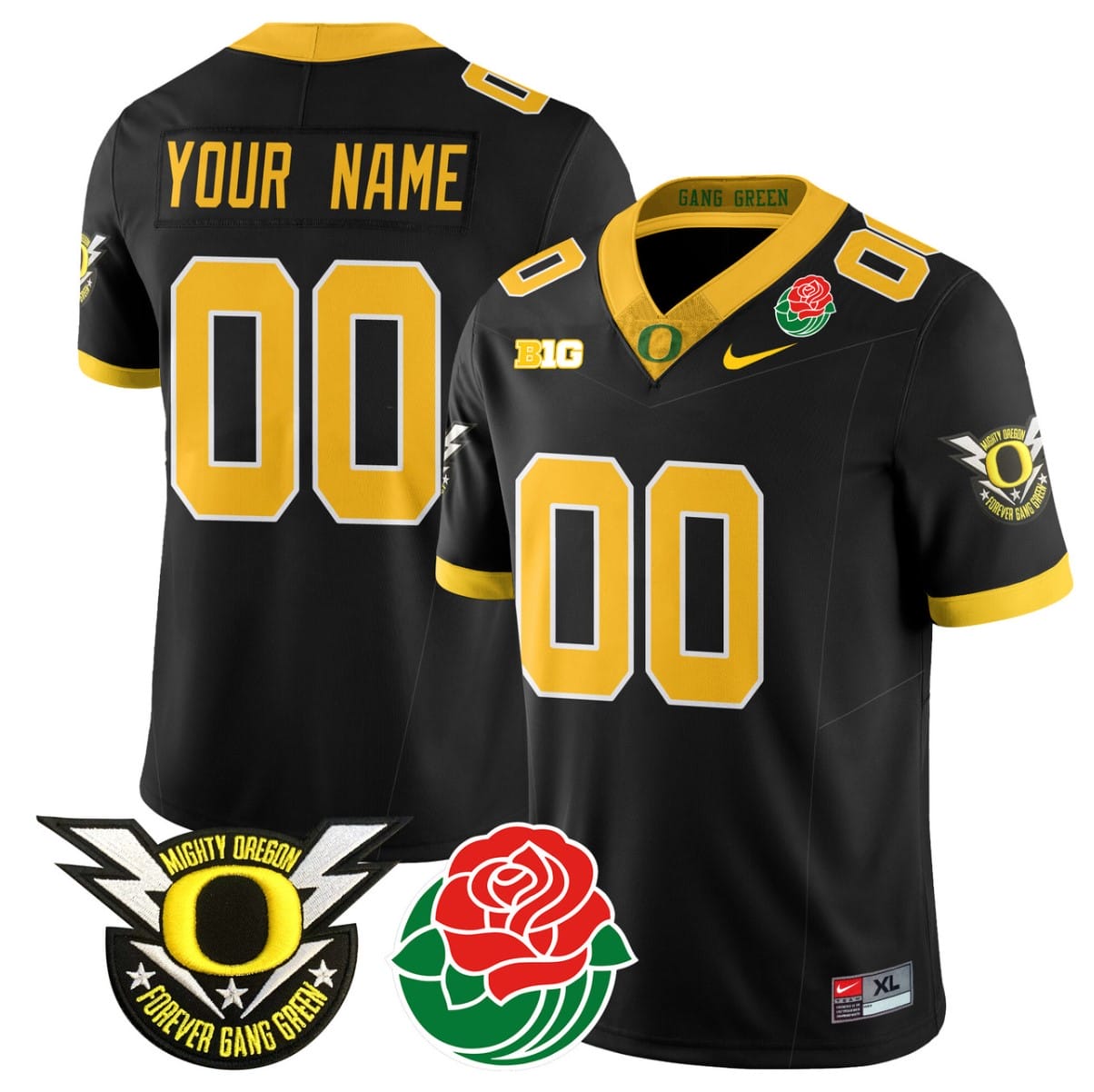 Custom Oregon Ducks Jersey 2024 Rose Bowl Patch Football Stitched - Image 3