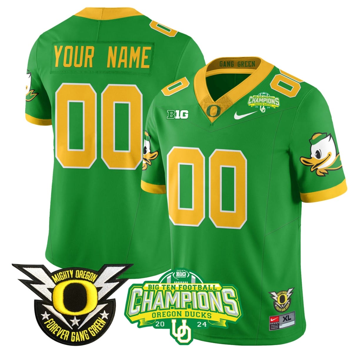 Custom Oregon Ducks Jersey Name, Number 2024 Big Ten Champions Football Stitched - Image 7
