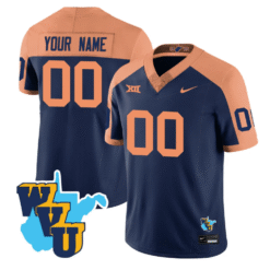 Alternative view of Custom West Virginia Mountaineers Jersey 1965-2025 Football Stitched