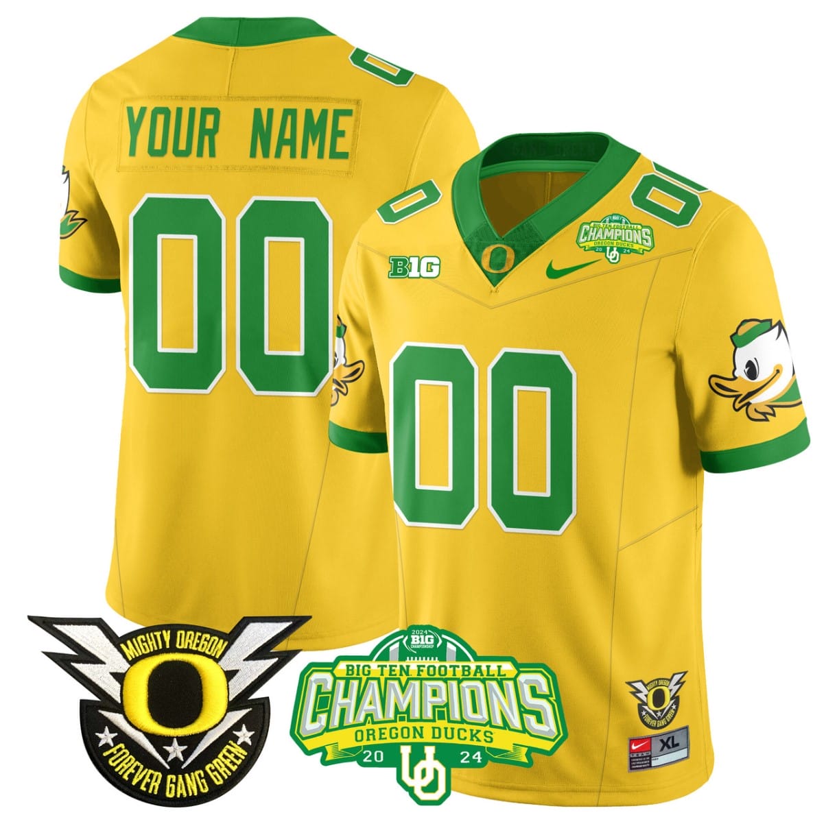 Custom Oregon Ducks Jersey Name, Number 2024 Big Ten Champions Football Stitched - Image 5