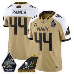 Colin Ramos Jersey #44 Navy Midshipmen 2024 Jolly Rogers Patch Stitched Football