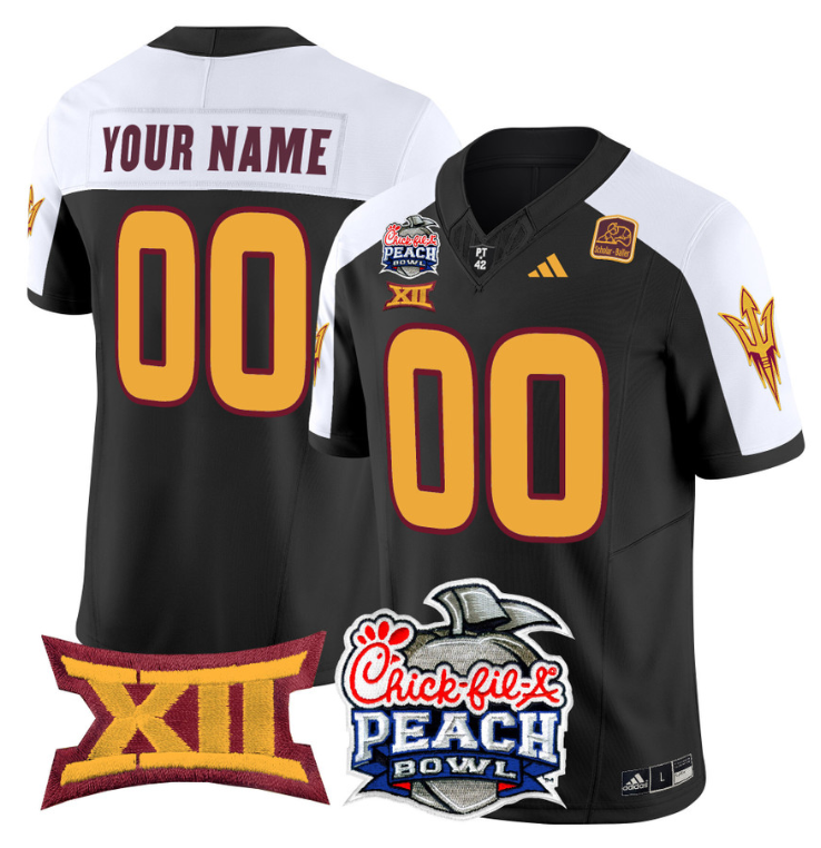 Custom Arizona State Sun Jersey 2025 Peach Bowl Patch Stitched Football