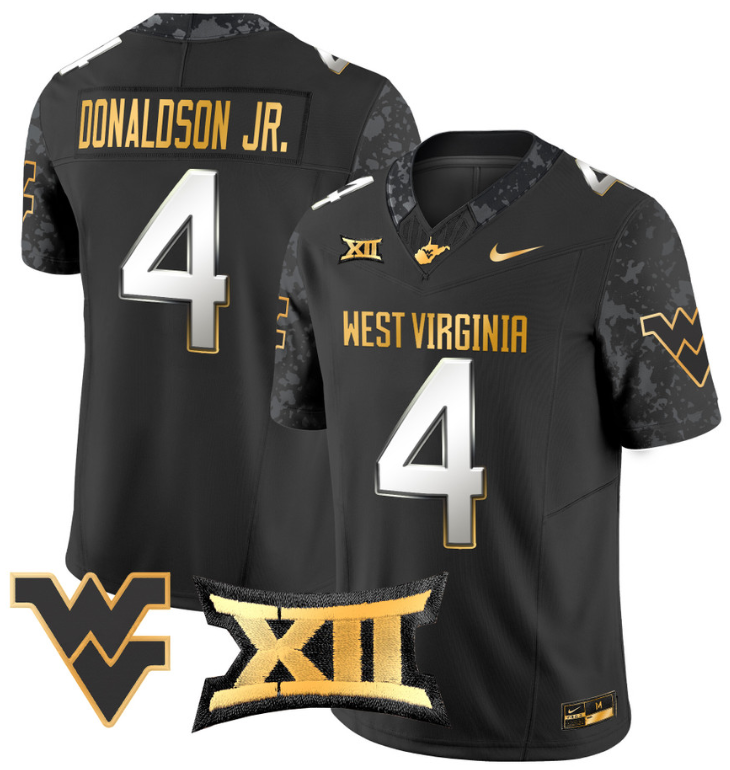 CJ Donaldson Jr Jersey #4 West Virginia Mountaineers Game Football Stitched - Image 2