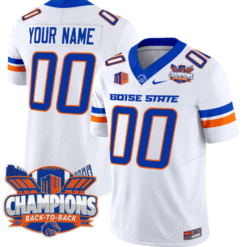 Alternative view of Custom Boise State Broncos Jersey Back To Back Champions Stitched Football