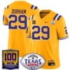 Caden Durham Jersey #29 LSU Tigers Texas Bowl Patch Stitched Football