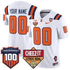 Alternative view of Custom Illinois Fighting Jersey 2025 Cheez-It Citrus Bowl Stitched Football