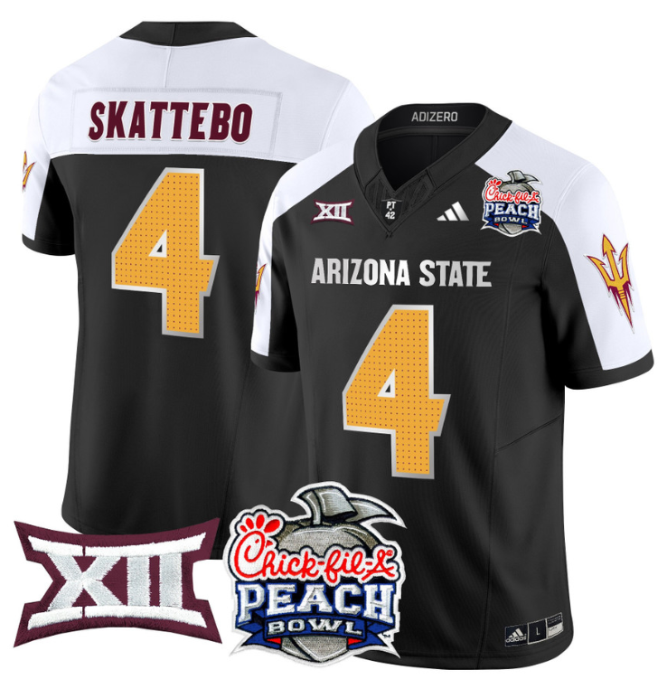 Cam Skattebo Jersey #4 Arizona State Sun Devils 2025 Peach Bowl Stitched Football