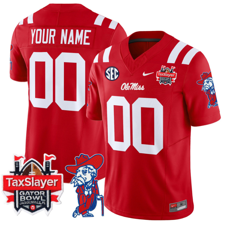Custom Ole Miss Rebels Jersey 2025 Gator Bowl Patch Vapor Stitched Football - Image 3
