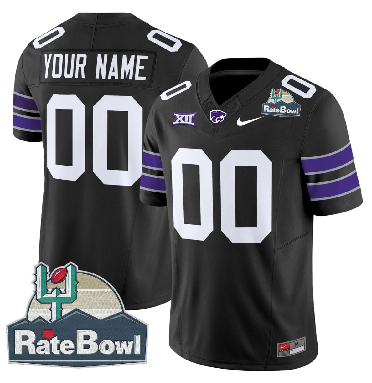 Custom Kansas State Wildcats Jersey 2025 Rate Bowl Patch Football Stitched - Image 5