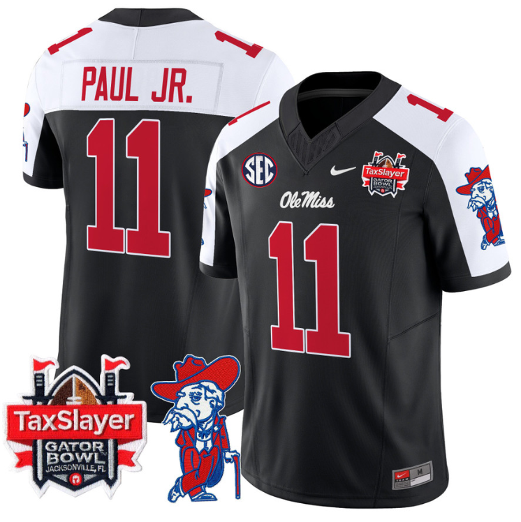 Chris Paul Jr Jersey #11 Ole Miss Rebels 2025 Gator Bowl Patch Stitched Football - Image 7