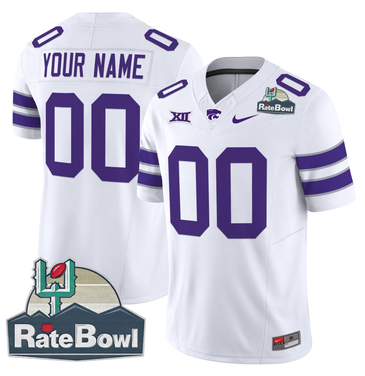 Custom Kansas State Wildcats Jersey 2025 Rate Bowl Patch Football Stitched - Image 3