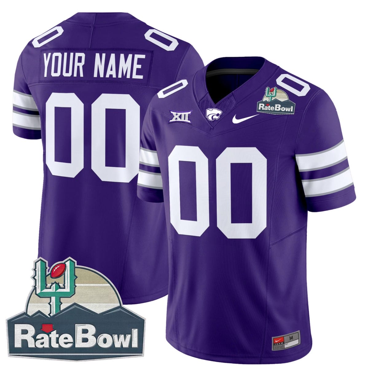 Custom Kansas State Wildcats Jersey 2025 Rate Bowl Patch Football Stitched - Image 4