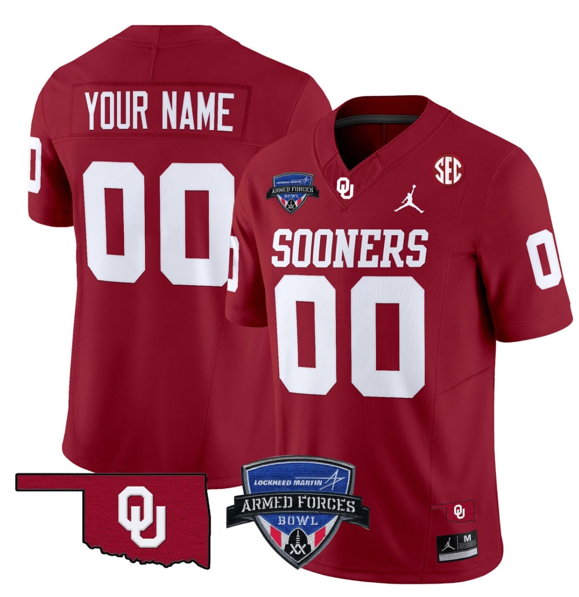 Custom Oklahoma Sooners Jersey 2025 Armed Forces Bowl Patch Vapor Football Stitched - Image 3