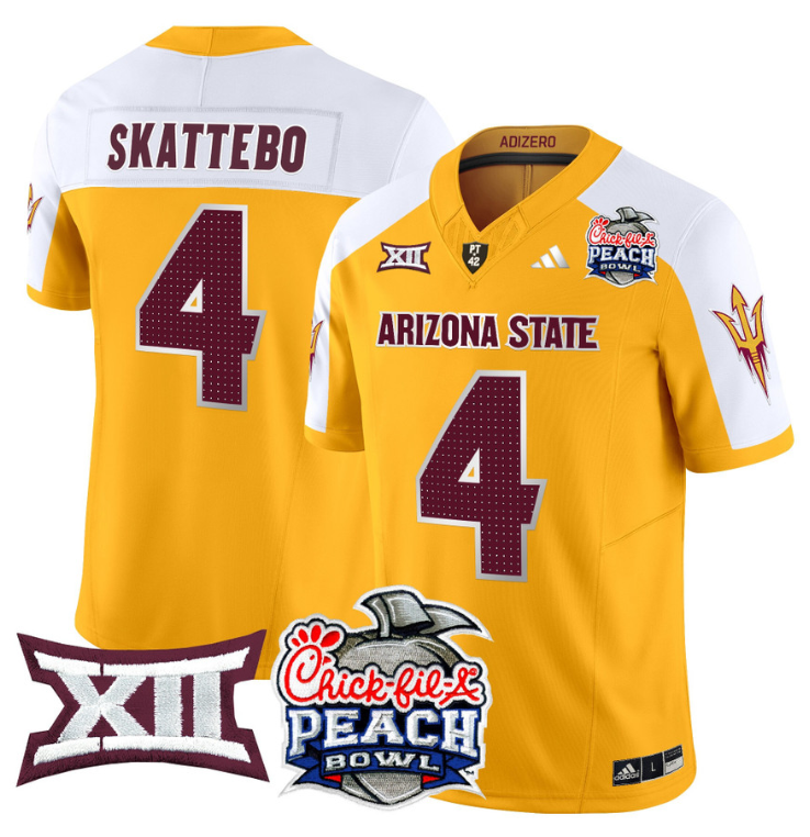 Cam Skattebo Jersey #4 Arizona State Sun Devils 2025 Peach Bowl Stitched Football - Image 5