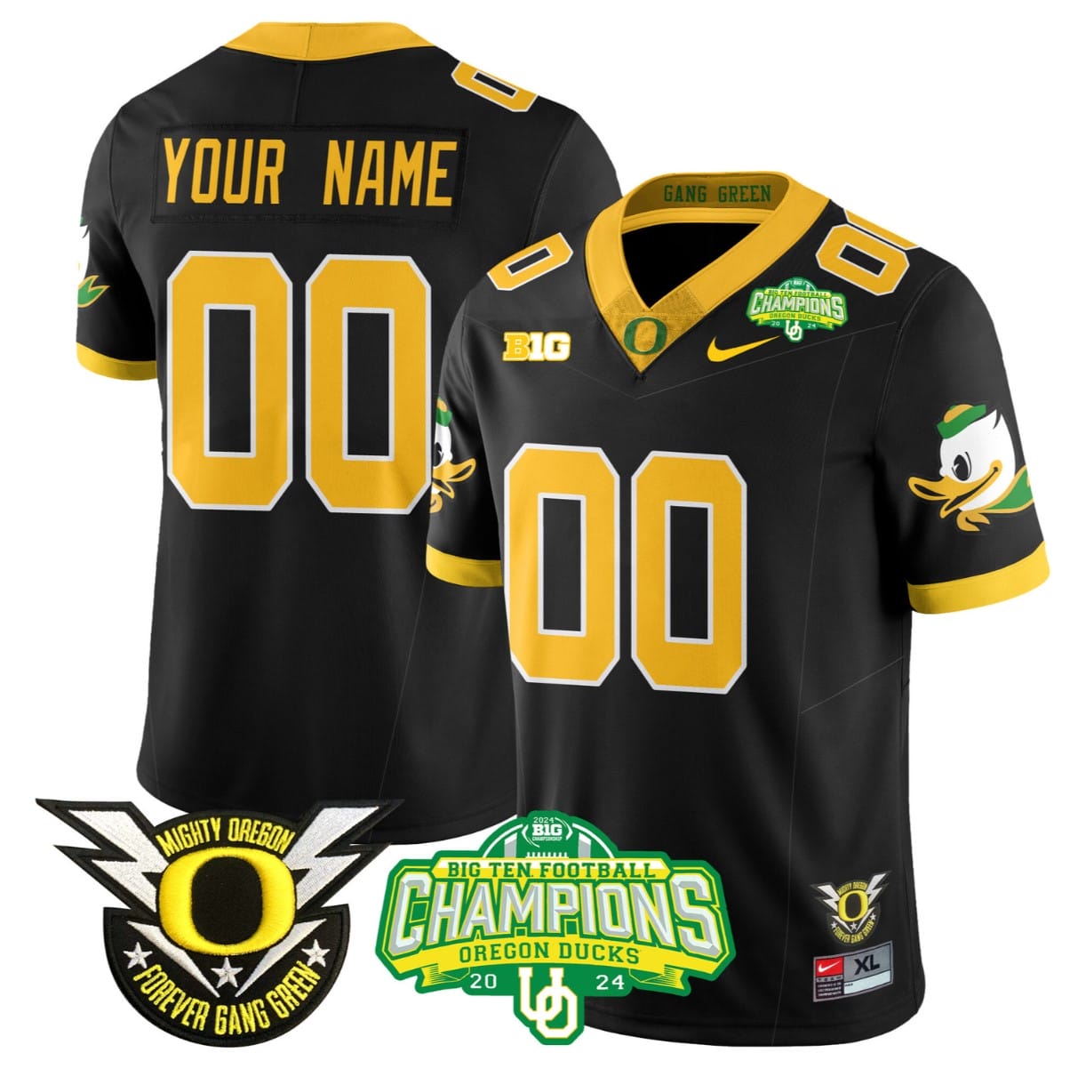 Custom Oregon Ducks Jersey Name, Number 2024 Big Ten Champions Football Stitched